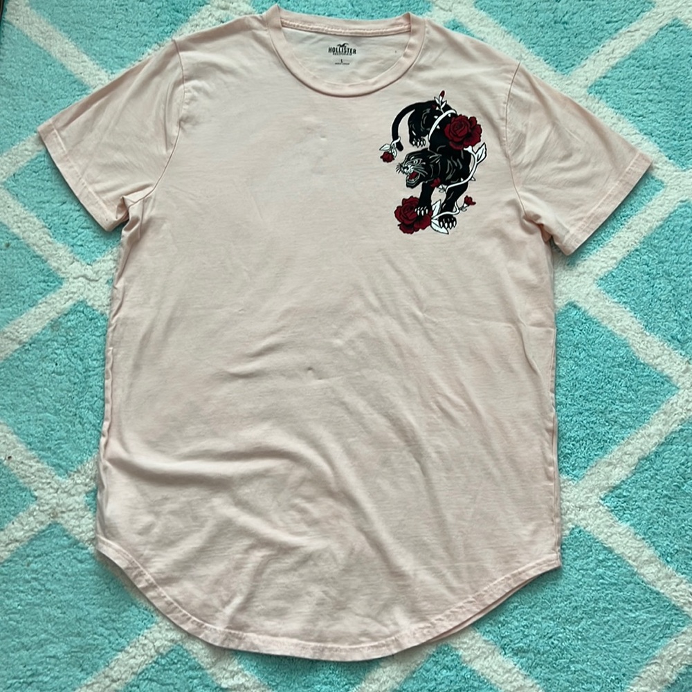 Hollister Pink Shirt for Men with Tiger Print